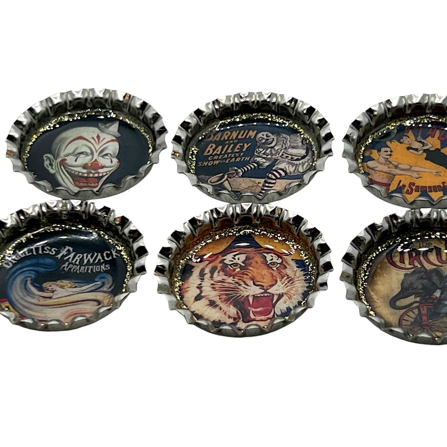 Vintage Circus Poster Bottle Cap Magnets