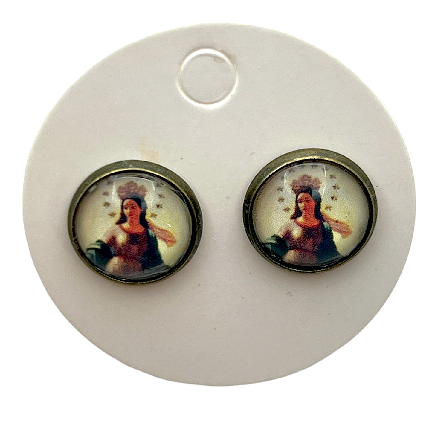 Virgen de Guadalupe Religious 12mm Earrings