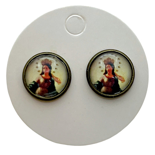 Virgen de Guadalupe Religious 12mm Earrings