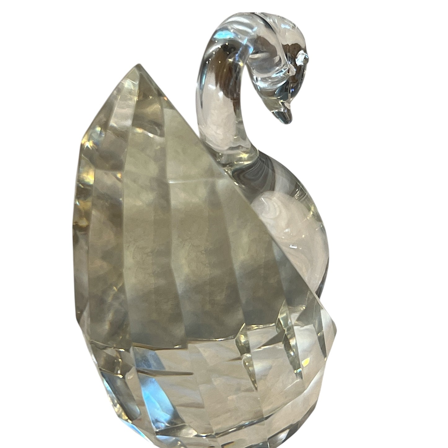 RARE Shannon By Godinger Lead Crystal Swan Sculpture Hand Faceted