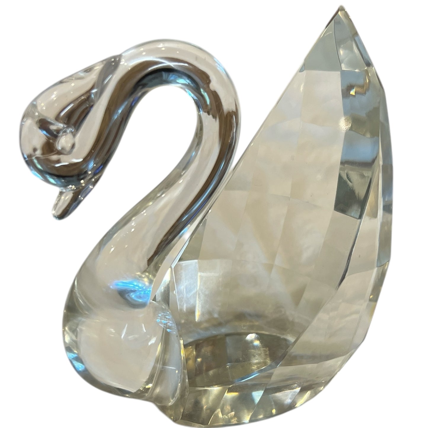 RARE Shannon By Godinger Lead Crystal Swan Sculpture Hand Faceted