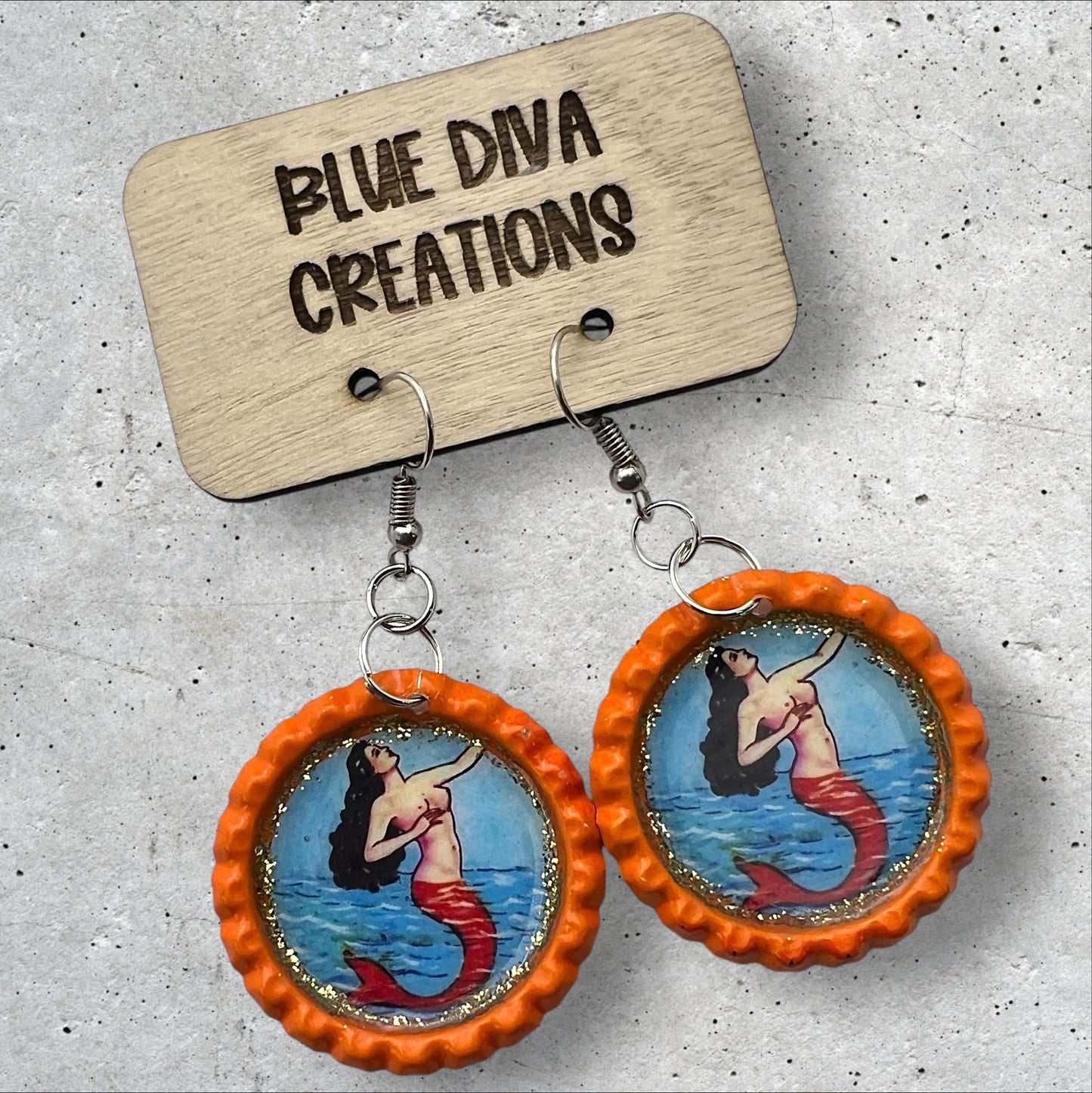 Mexican La Sirena Loteria Earrings