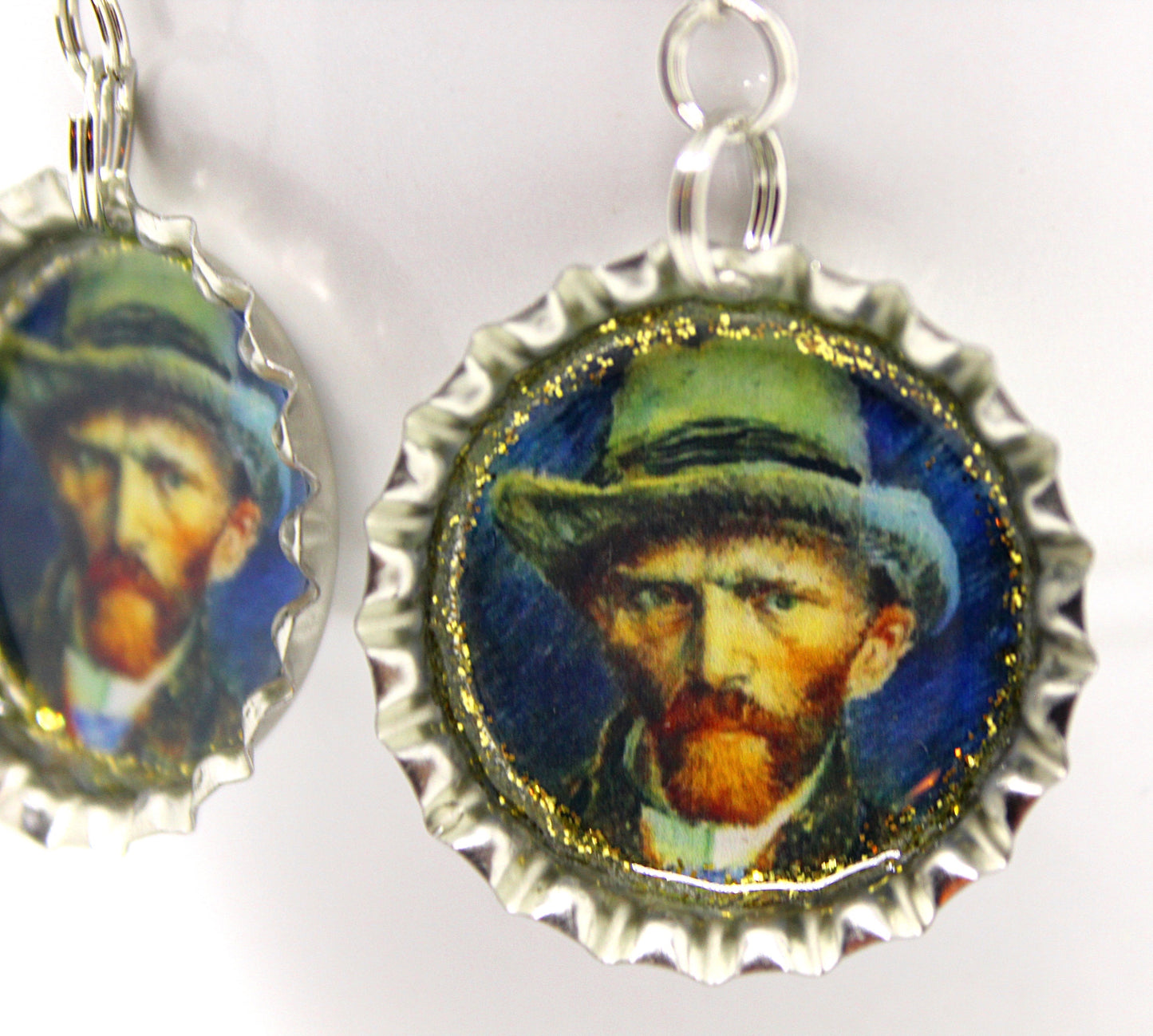 van Gogh Bottle Cap Earrings 