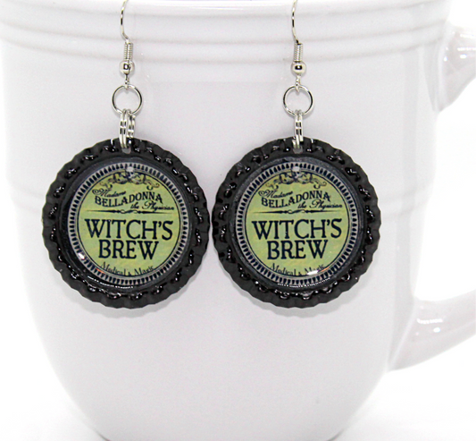 “Witch’s Brew” Bottle Cap Earrings