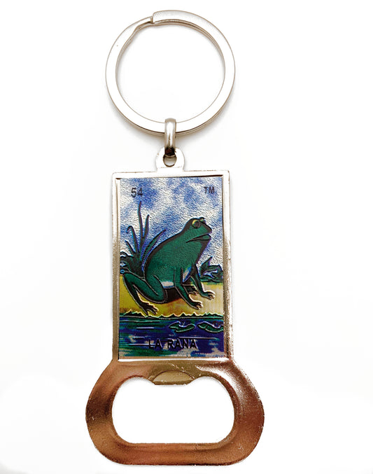 Mexican Loteria “La Rana” Keychain Bottle Opener