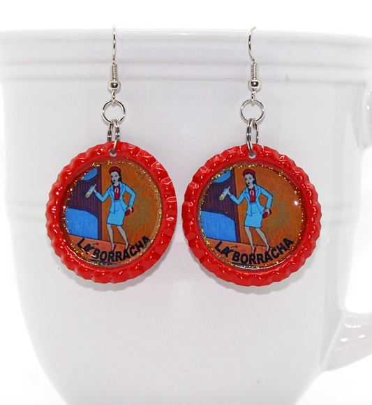 “La Borracha” Bottle Cap Earrings