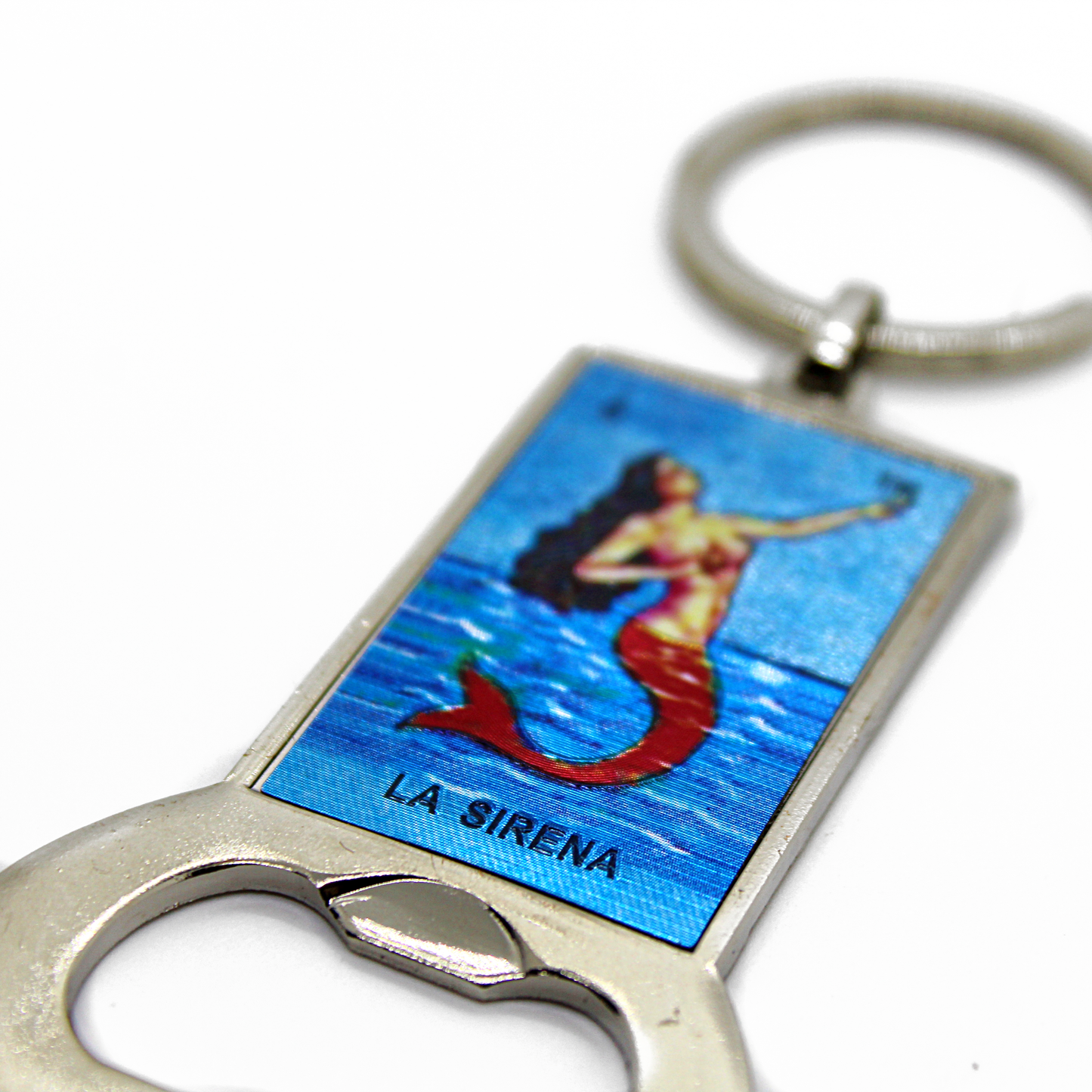 Mexican Loteria “La Sirena” Keychain Bottle Opener