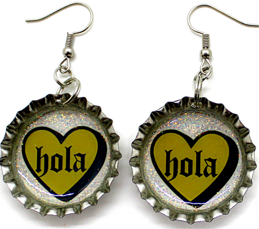 hola bottle cap earrings 