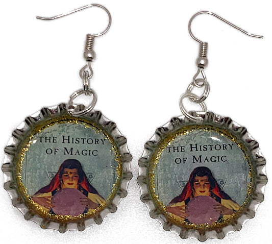 Fortune Teller Bottle Cap Earrings