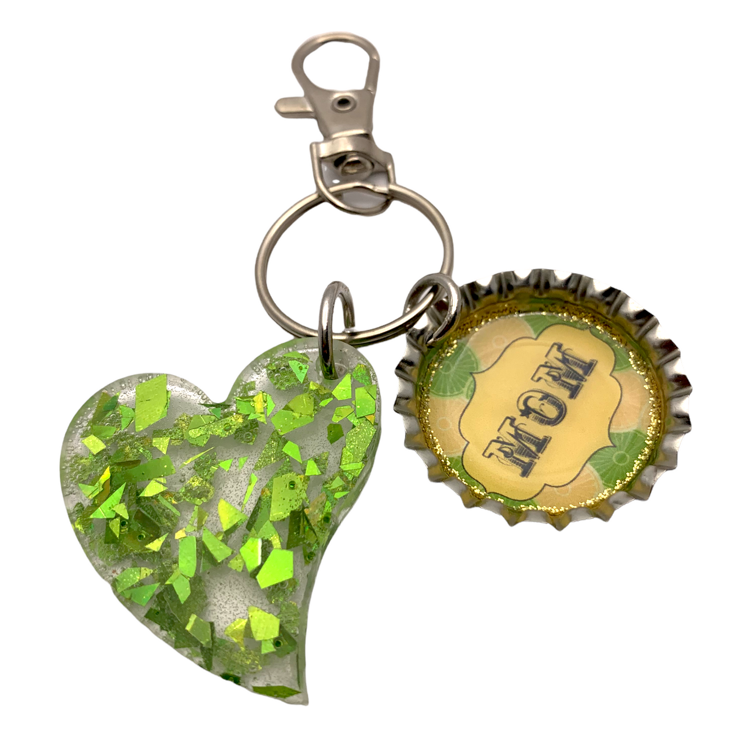 “Mom” Bottle Cap Keychain