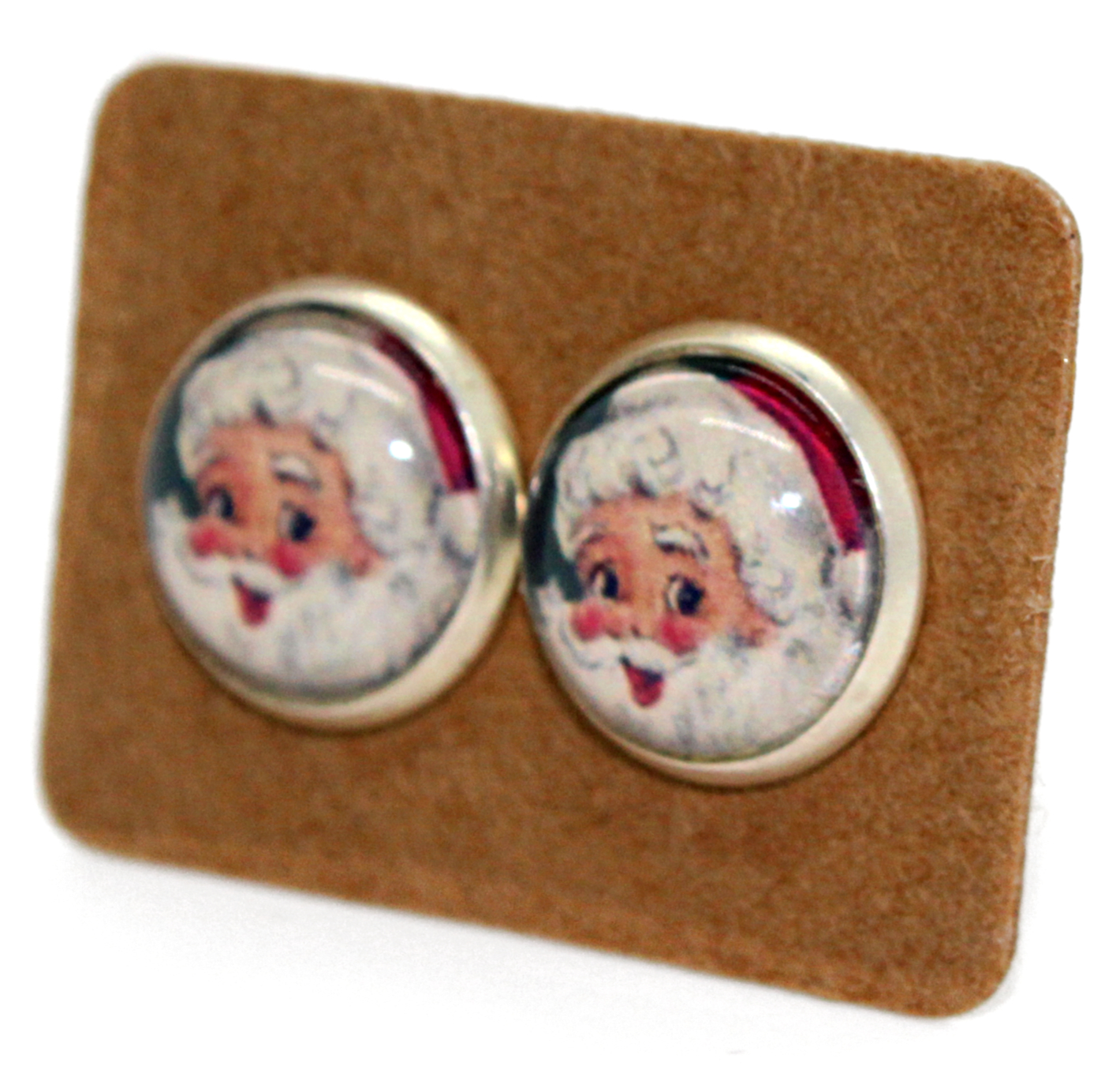 Vintage Santa 12mm Earrings