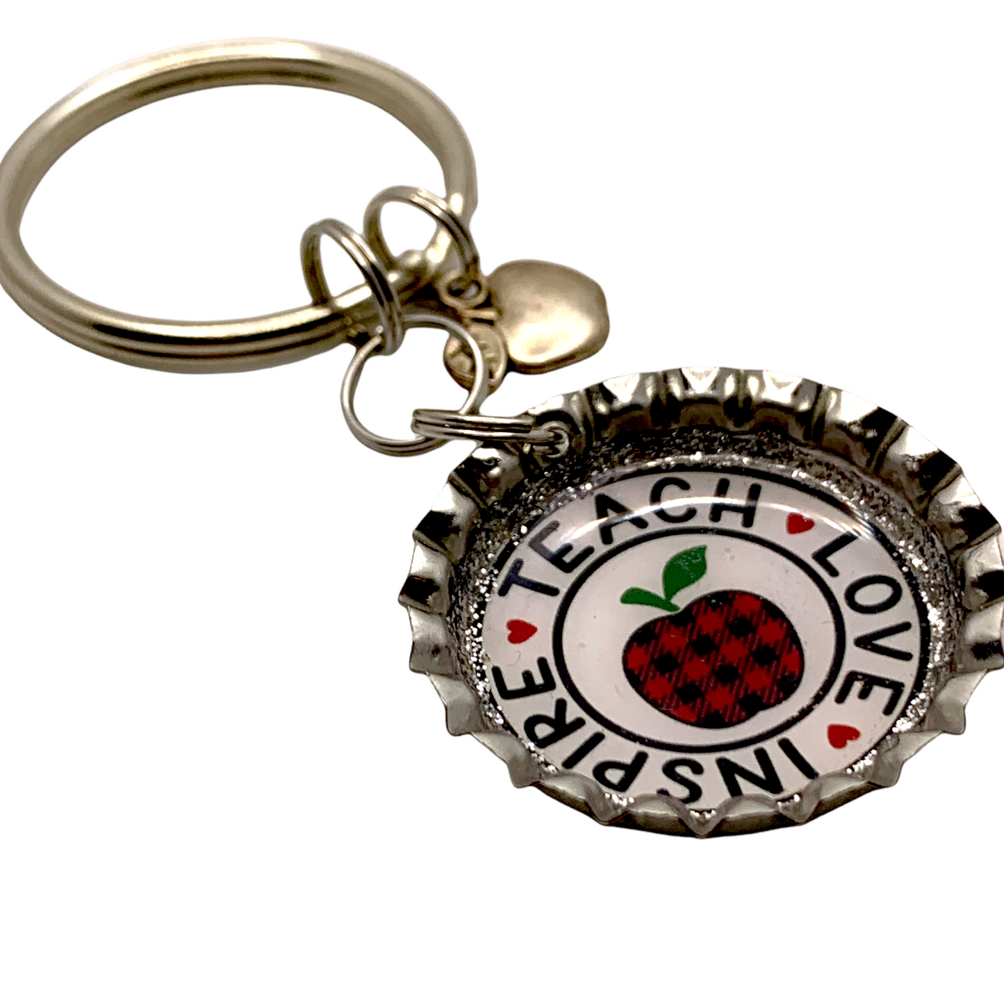 “Teach, Love, Inspire” Bottle Cap Keychain