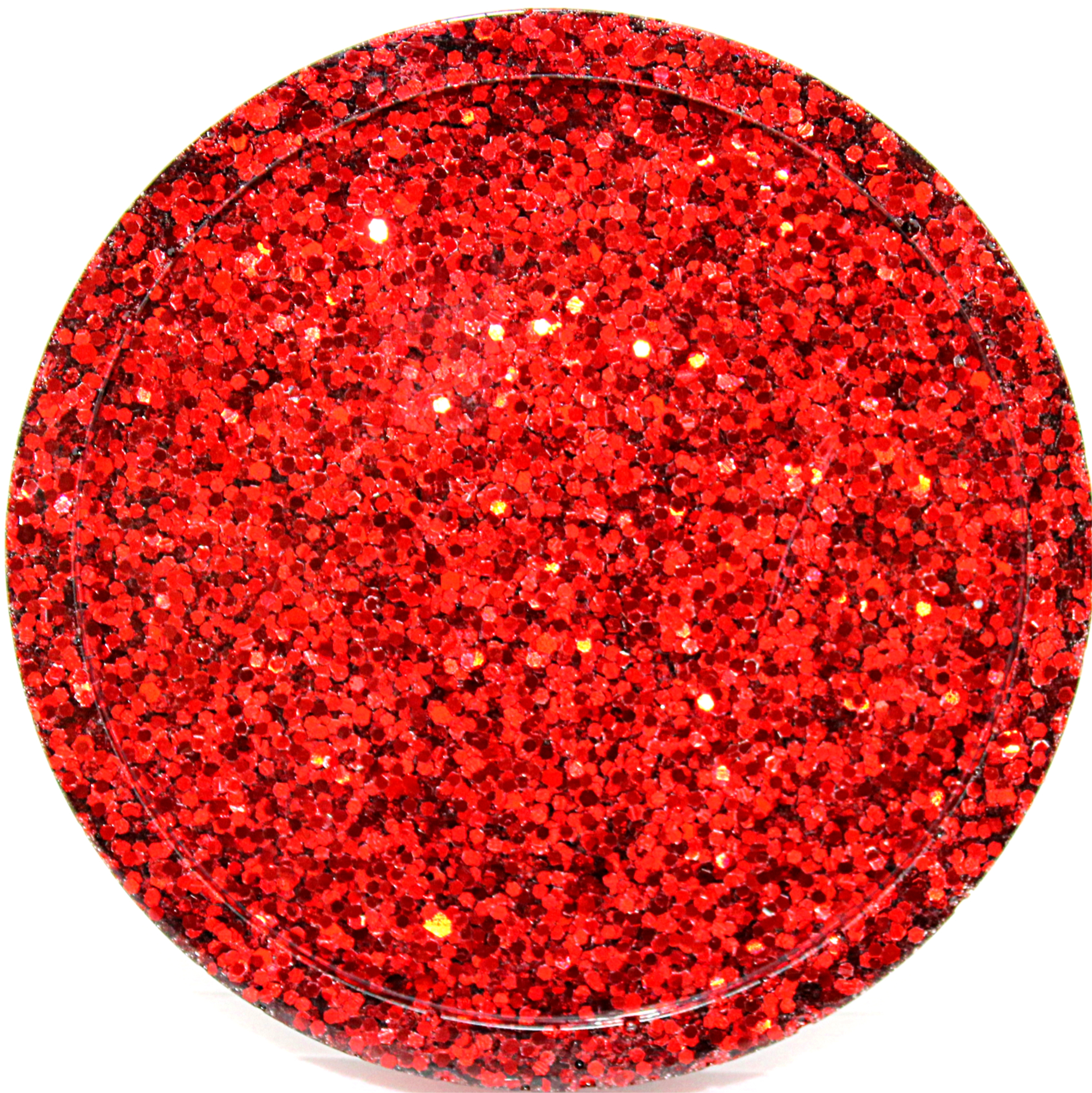 small red glitter coaster