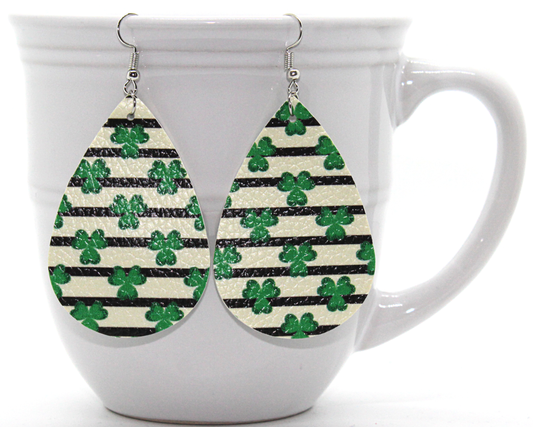 Shamrock Faux Leather Earrings
