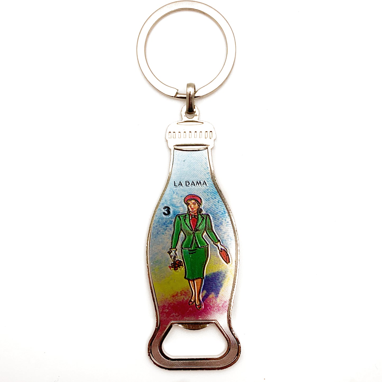 Mexican Loteria “La Dama” Keychain Bottle Opener