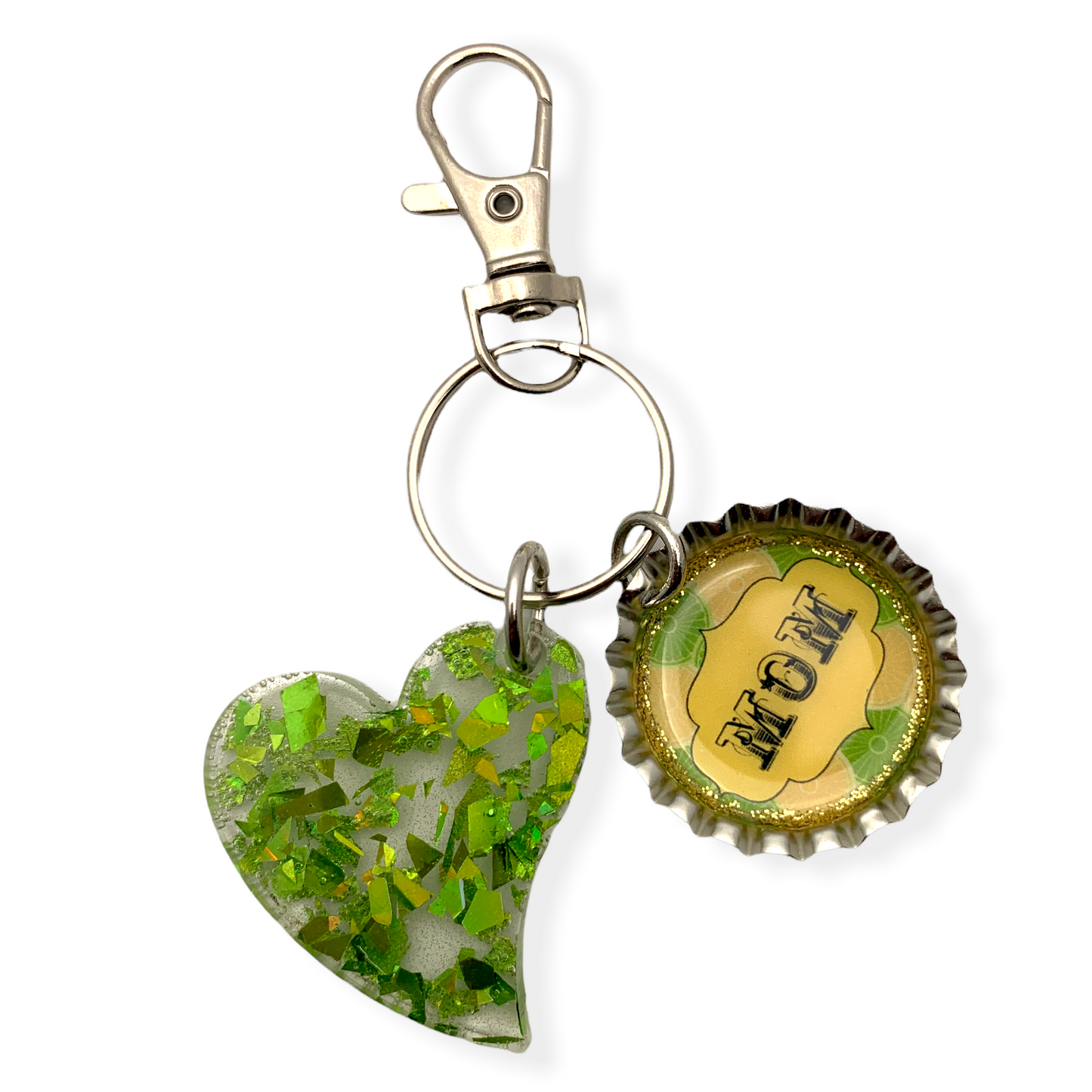 “Mom” Bottle Cap Keychain