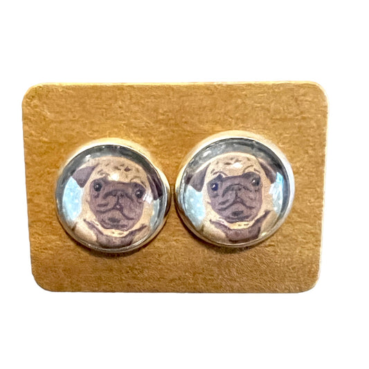 Pug 12mm Earrings