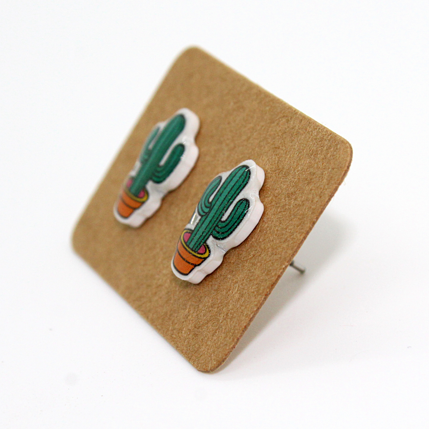 Mini Cactus Acrylic Earrings