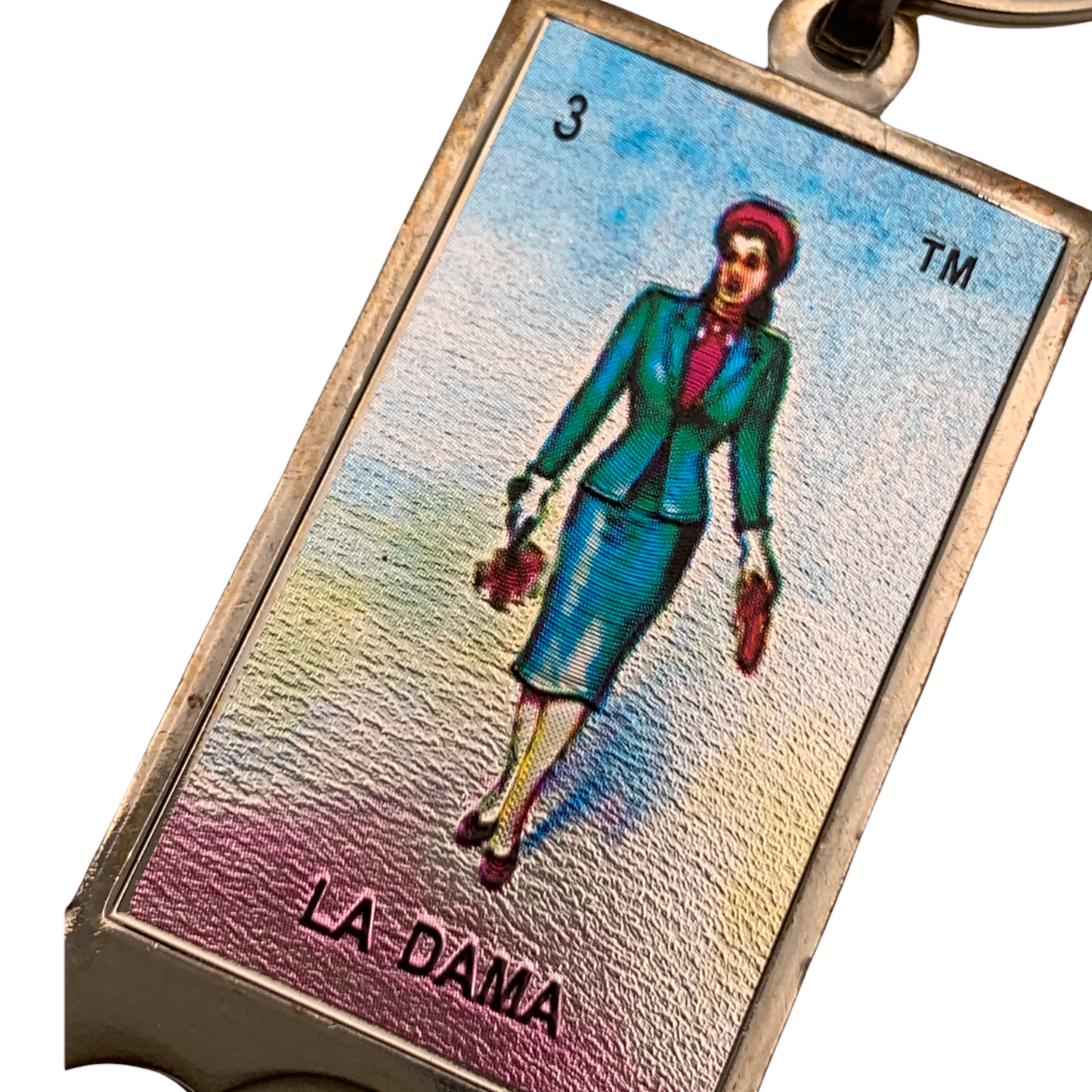 Mexican Loteria “La Dama” Keychain Bottle Opener