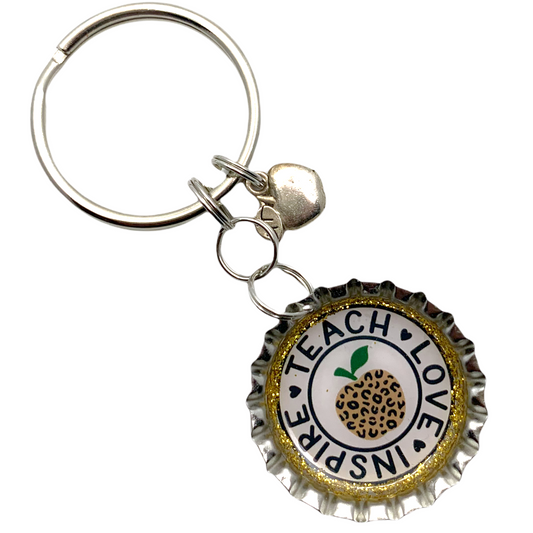 “Teach, Love, Inspire” Bottle Cap Keychain