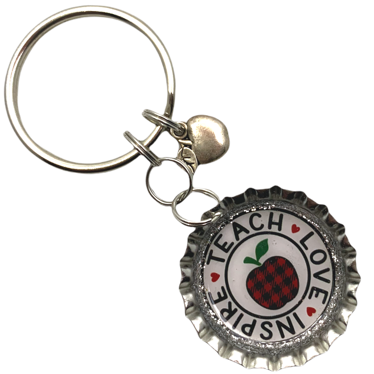 “Teach, Love, Inspire” Bottle Cap Keychain