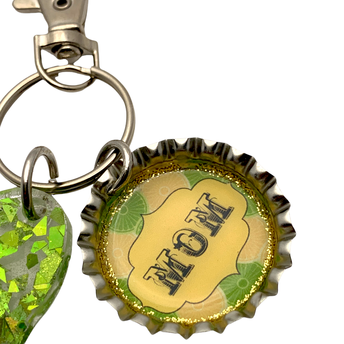 “Mom” Bottle Cap Keychain