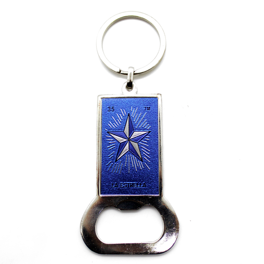 Mexican Loteria “La Estrella” Keychain Bottle Opener