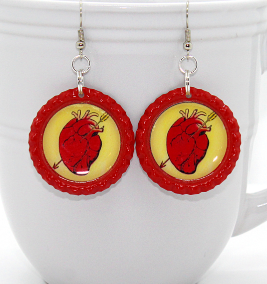 “El Corazón” Bottle Cap Earrings