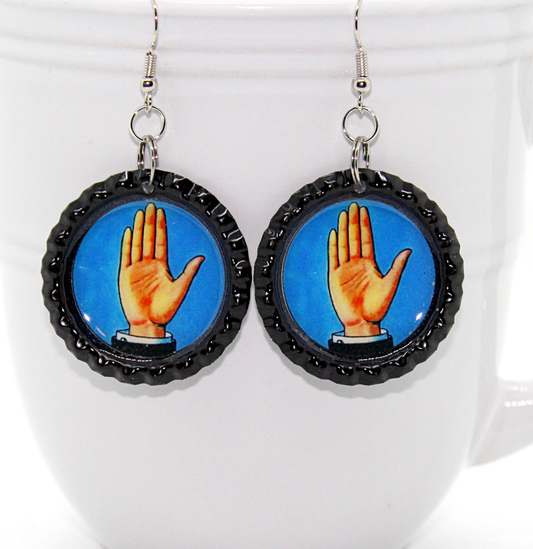 mexican loteria la mano earrings 