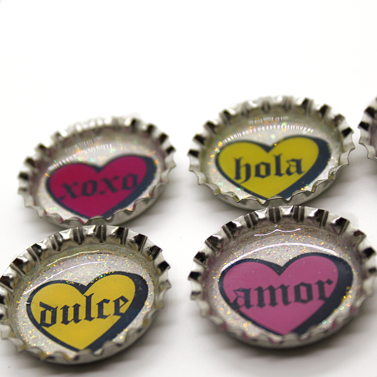 Spanish Words Heart Magnet Set