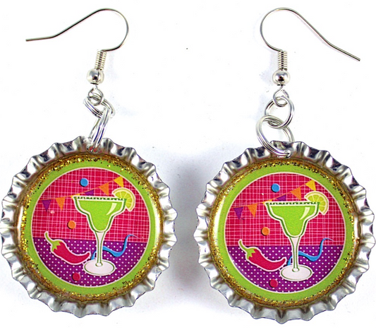 Margarita Bottle Cap Earrings