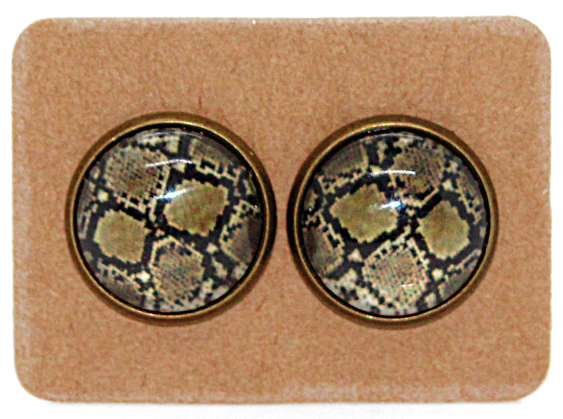 Snake Print 12mm Earrings