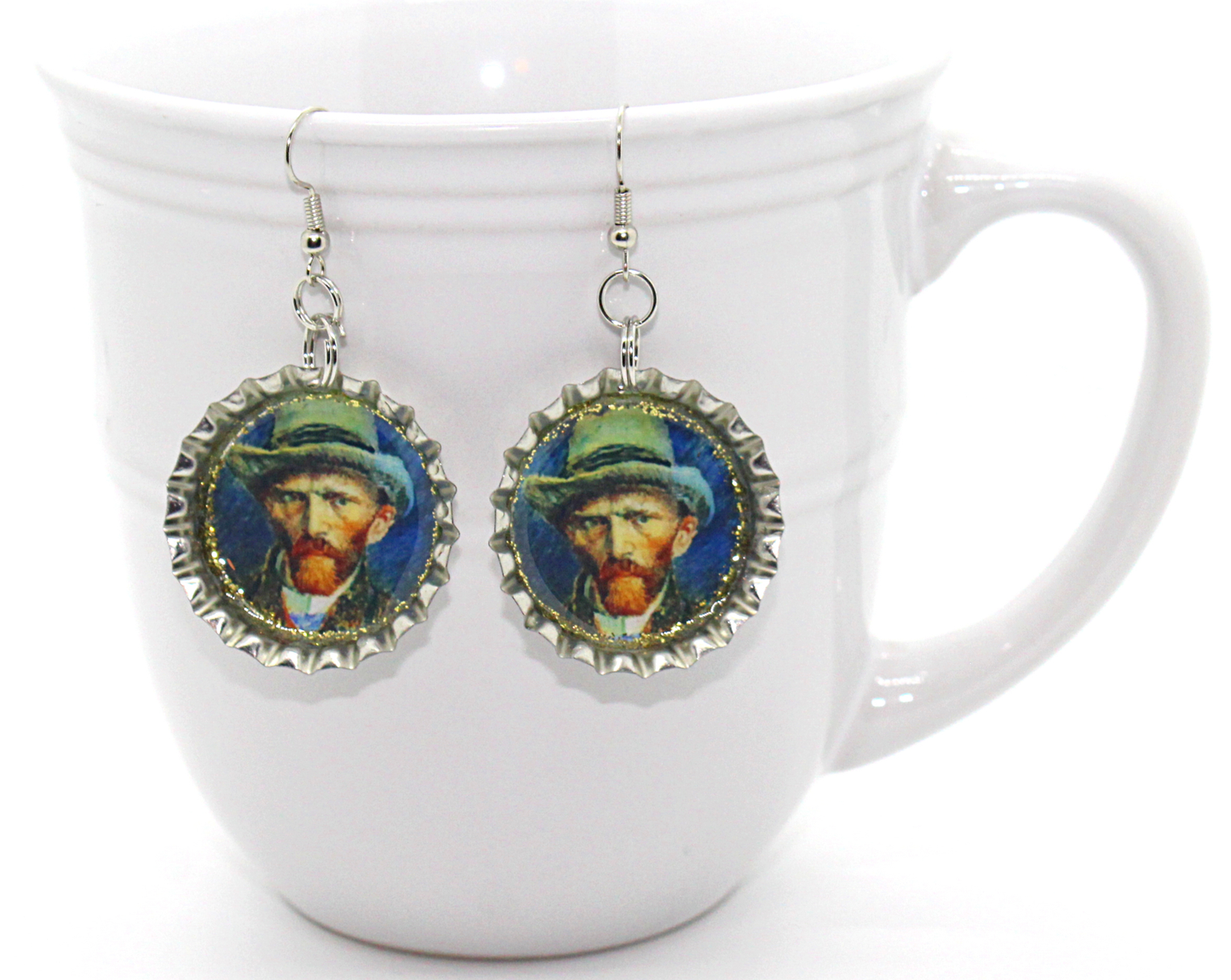 van Gogh Bottle Cap Earrings 