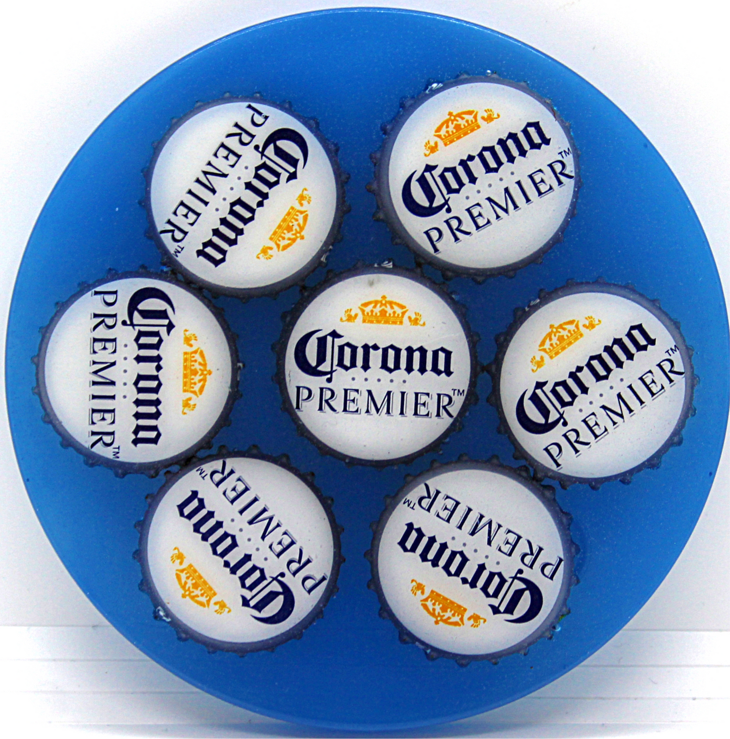 blue bottle cap coaster