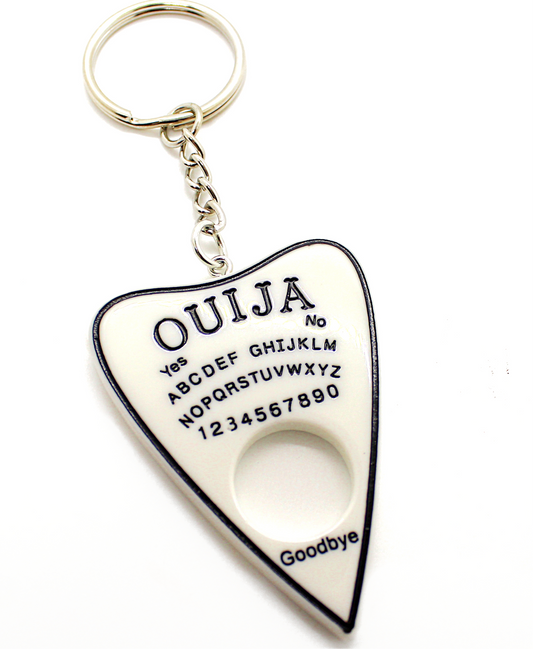 White Ouija Planchette Key Chain