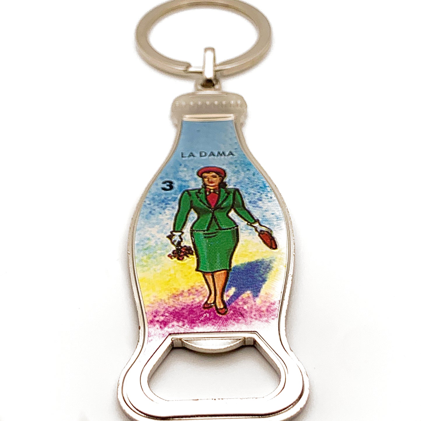 Mexican Loteria “La Dama” Keychain Bottle Opener