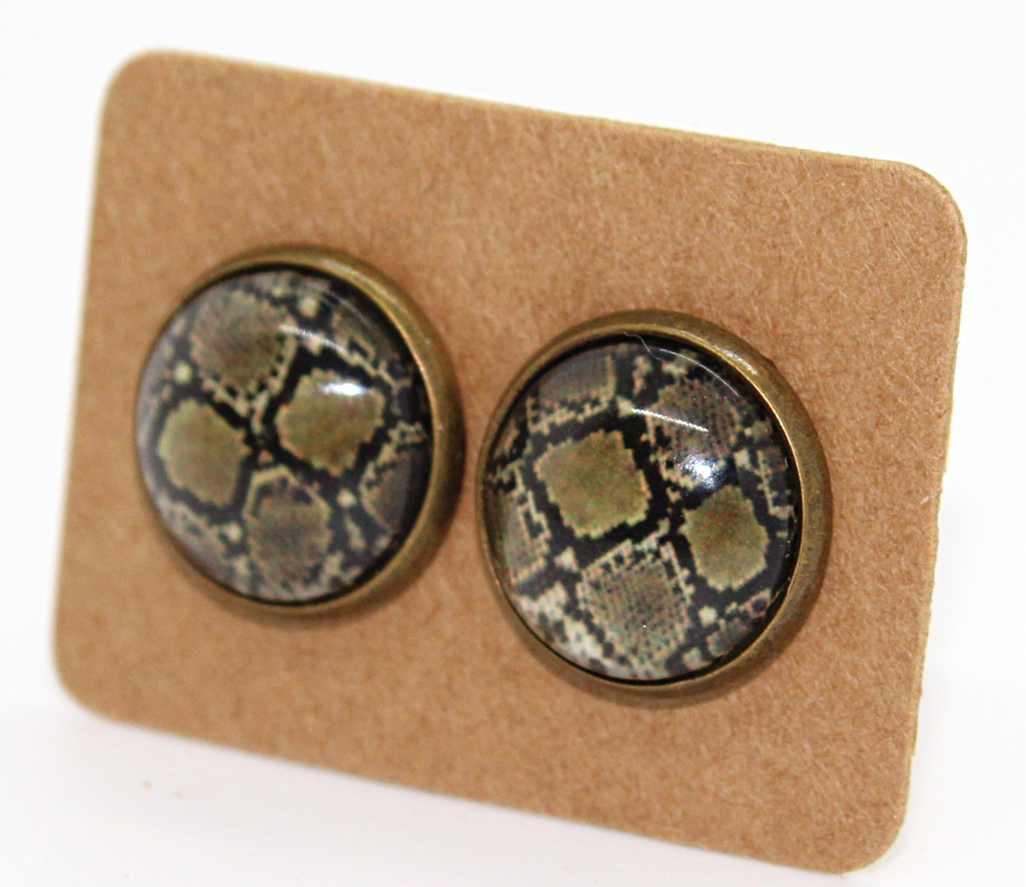 Snake Print 12mm Earrings