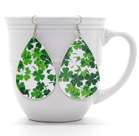 Shamrock Faux Leather Earrings