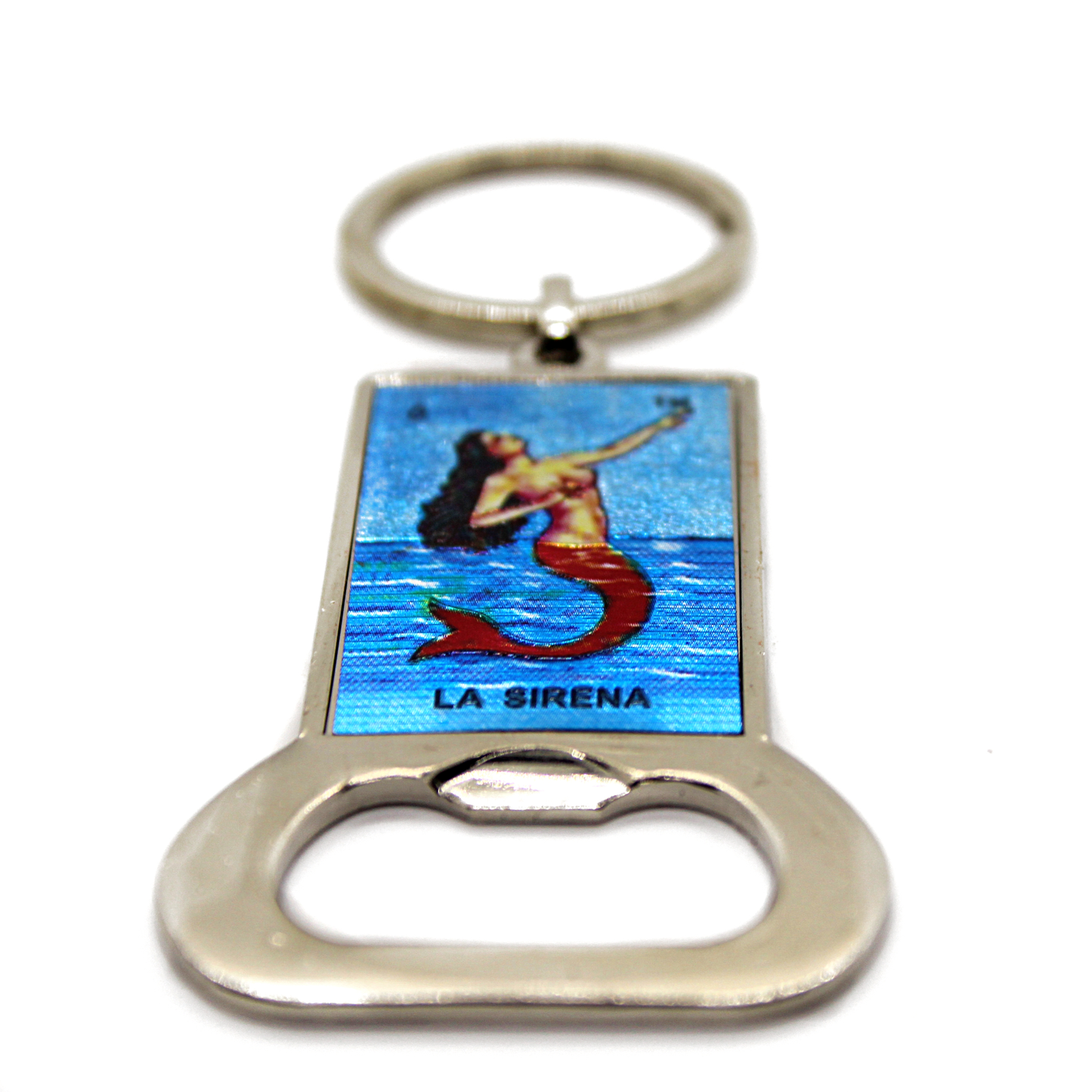 Mexican Loteria “La Sirena” Keychain Bottle Opener