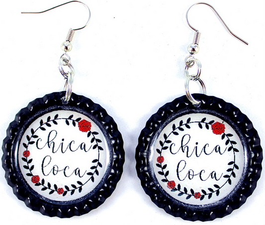 “Chica Loca” Bottle Cap Earrings