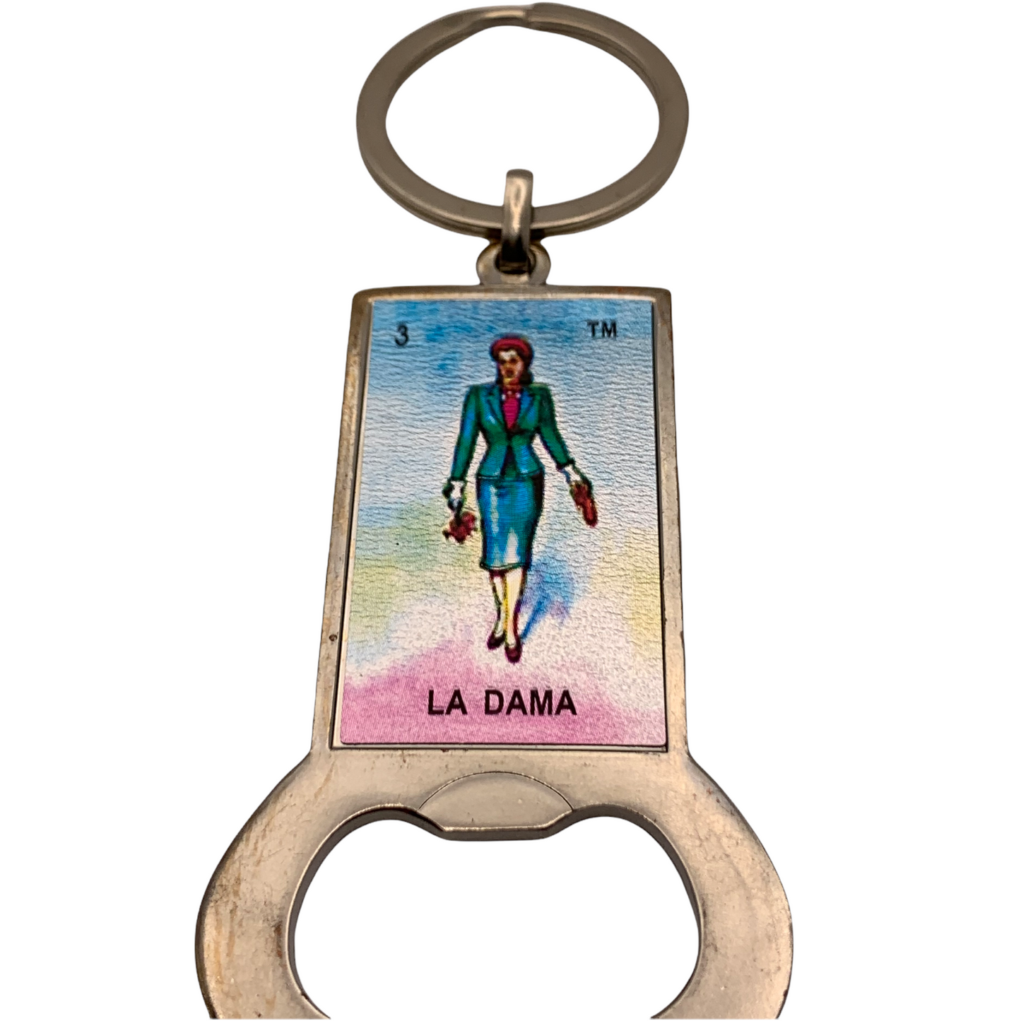 Mexican Loteria “La Dama” Keychain Bottle Opener