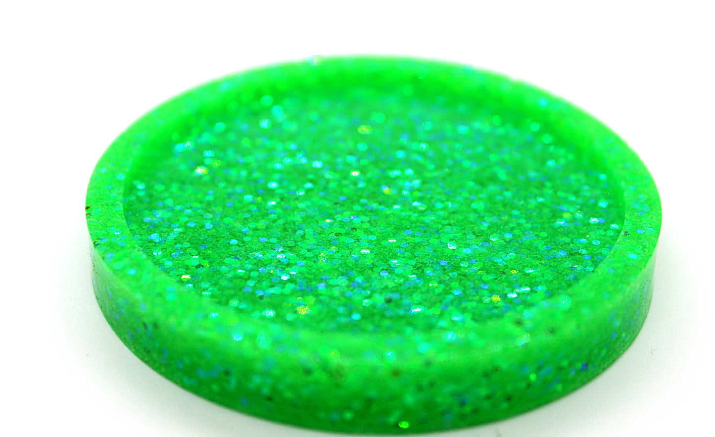 neon green glitter coaster