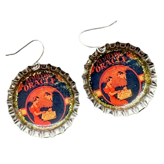 Ouija Bottle Cap Earrings