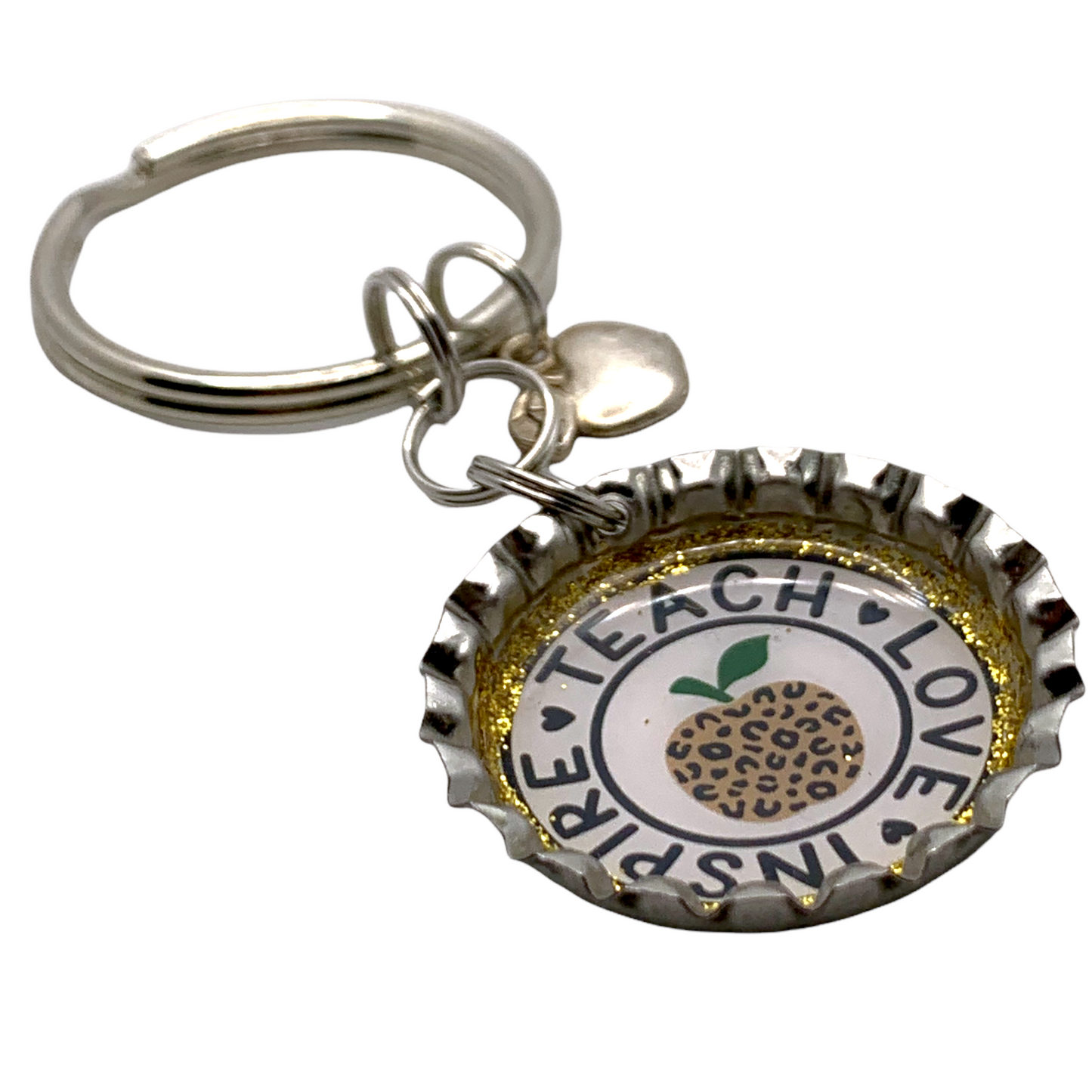 “Teach, Love, Inspire” Bottle Cap Keychain