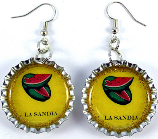 “La Sandía” Bottle Cap Earrings