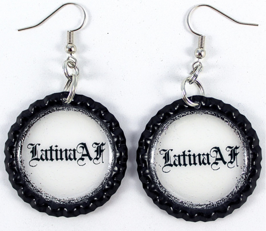 “Latina AF” Bottle Cap Earrings