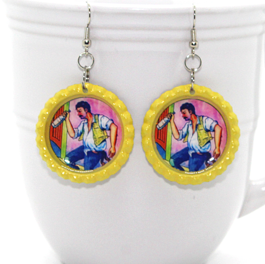 mexican loteria el borracho earrings 