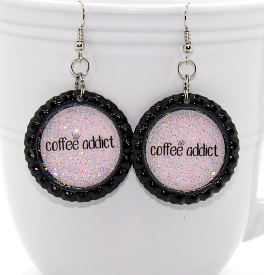 coffee addict sparkle earrings