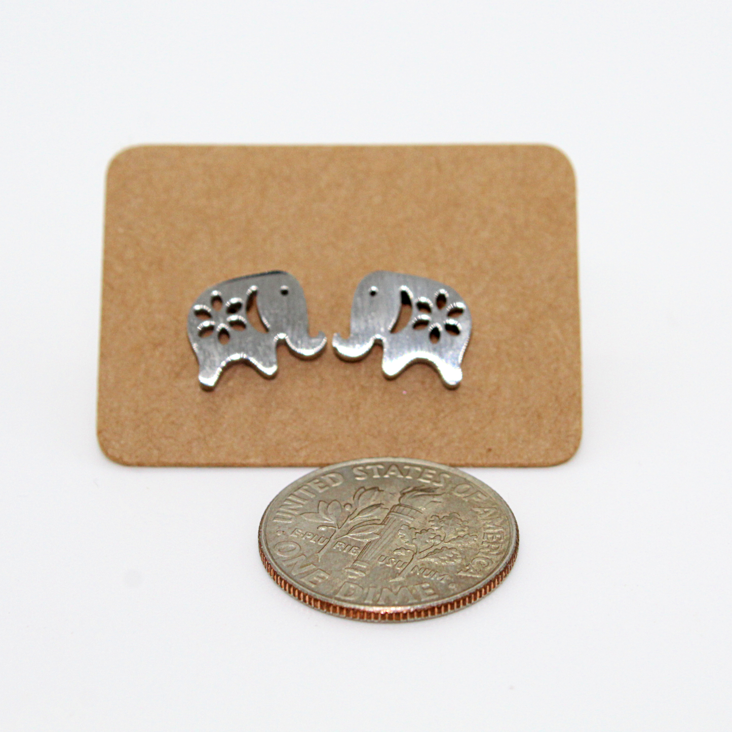 Mini Stainless Steel Elephant Earrings