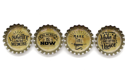 positive quotes bottle cap magnet set